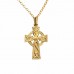 Irish Gold Celtic Cross -Double Sided - Medium  Earrings & Pendants